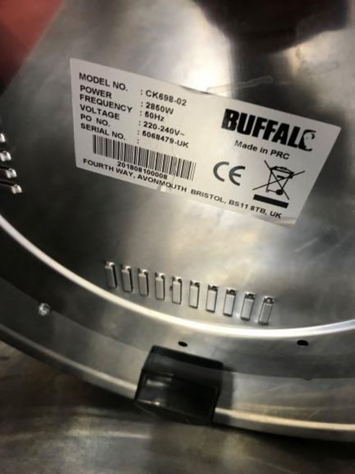 Buffalo CK698-02 9 Litre stainless steel commercial rice cooker - Image 2 of 3