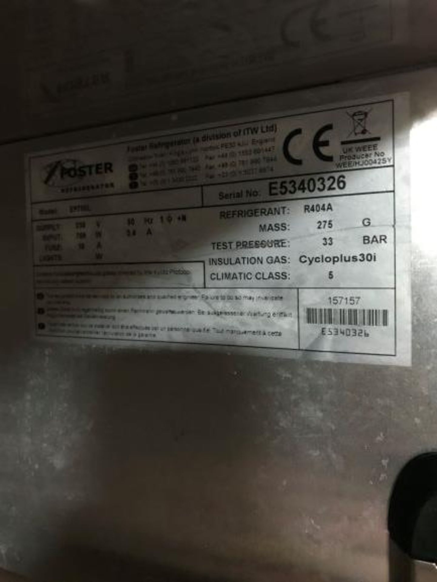 Foster Refrigeration ECOPRO G2 EP700L stainless steel single door upright freezer - Image 3 of 3