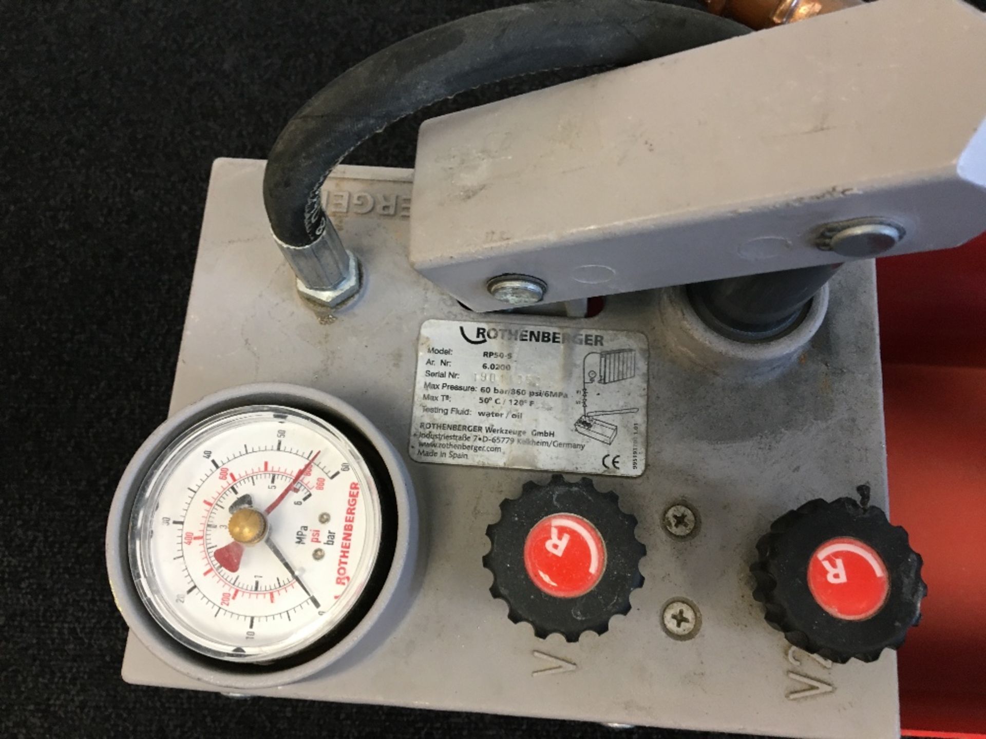 Rothenberger RP50-5 Hydraulic pressure testing pump - Image 3 of 3
