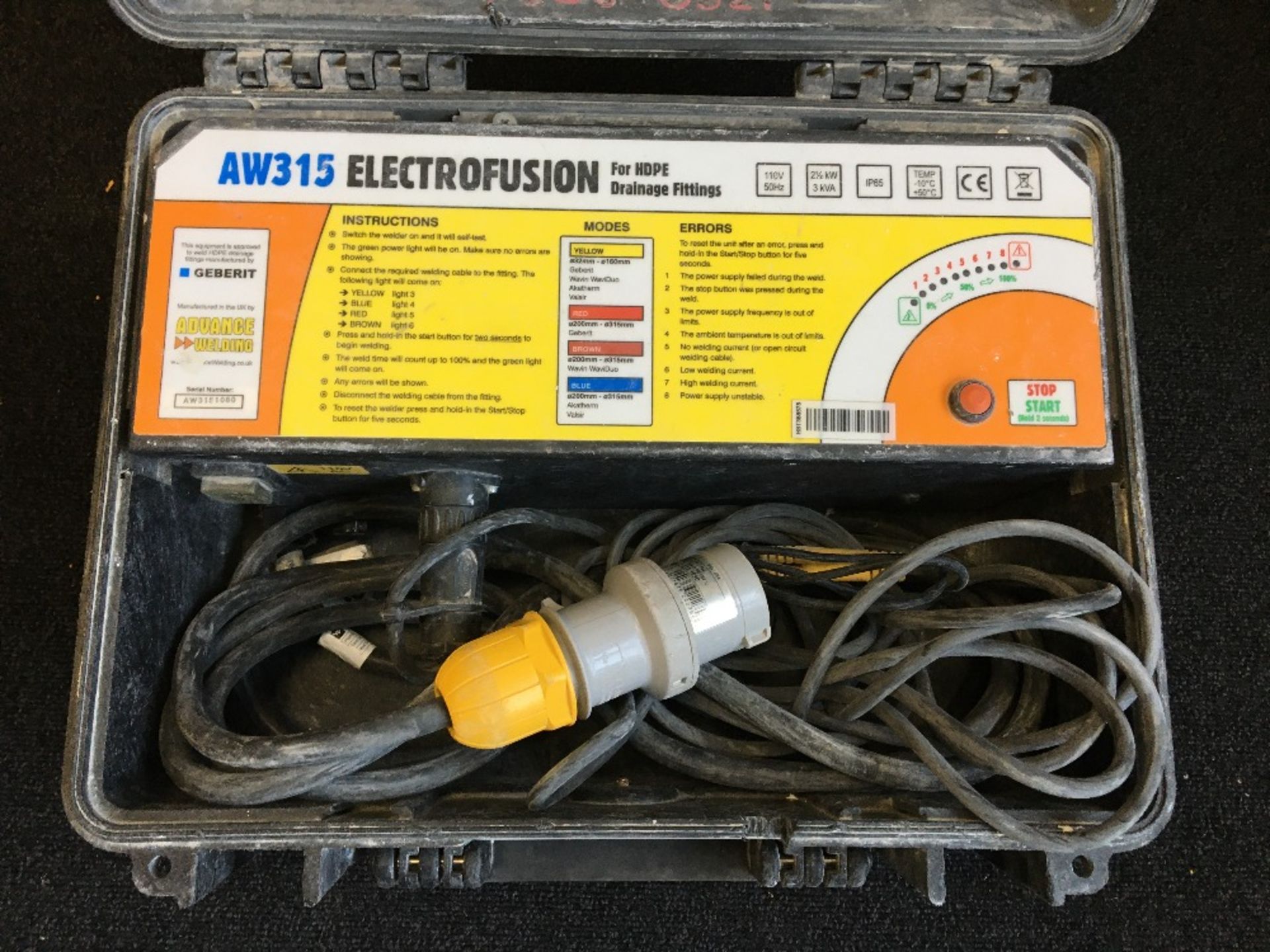 Advance Fusion Welder AW315 electrofusion with carry case - Image 4 of 4