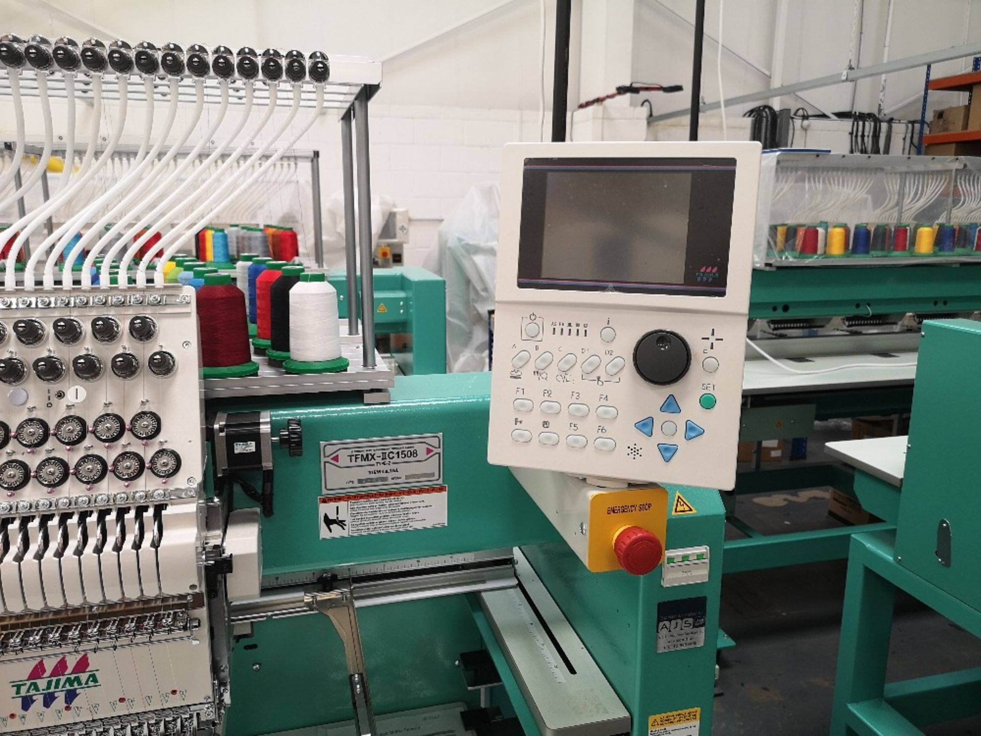 Tajima TFMX-II C1508 Electronic Multi Head Automatic Embroidery Machine (2019) - Image 6 of 8