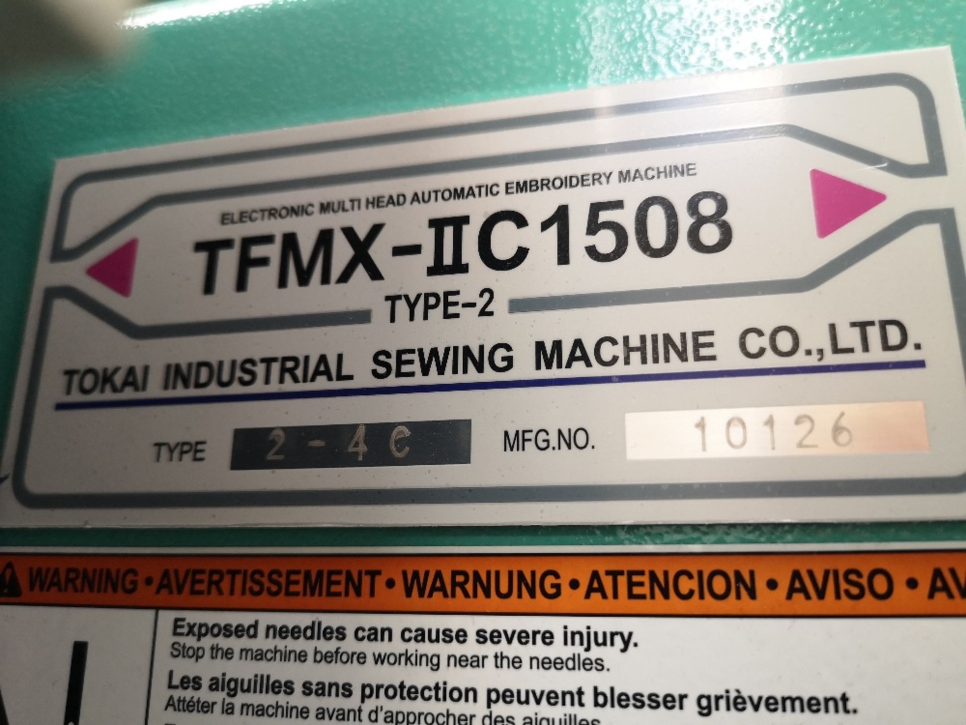 Tajima TFMX-II C1508 Electronic Multi Head Automatic Embroidery Machine (2017) - Image 8 of 12