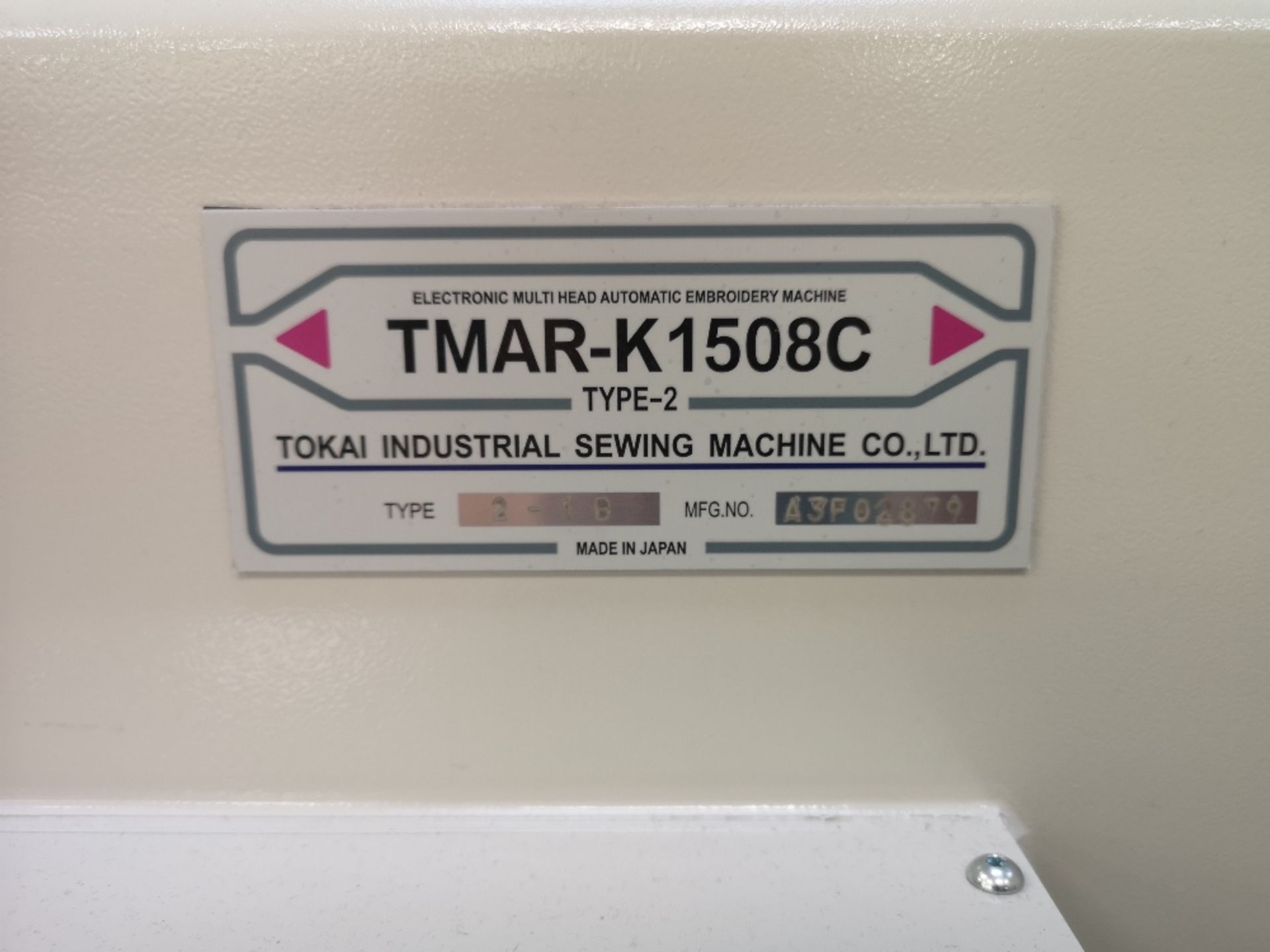 Tajima TMAR-K1508C Electronic Multi Head Automatic Embroidery Machine (2018) - Image 4 of 6