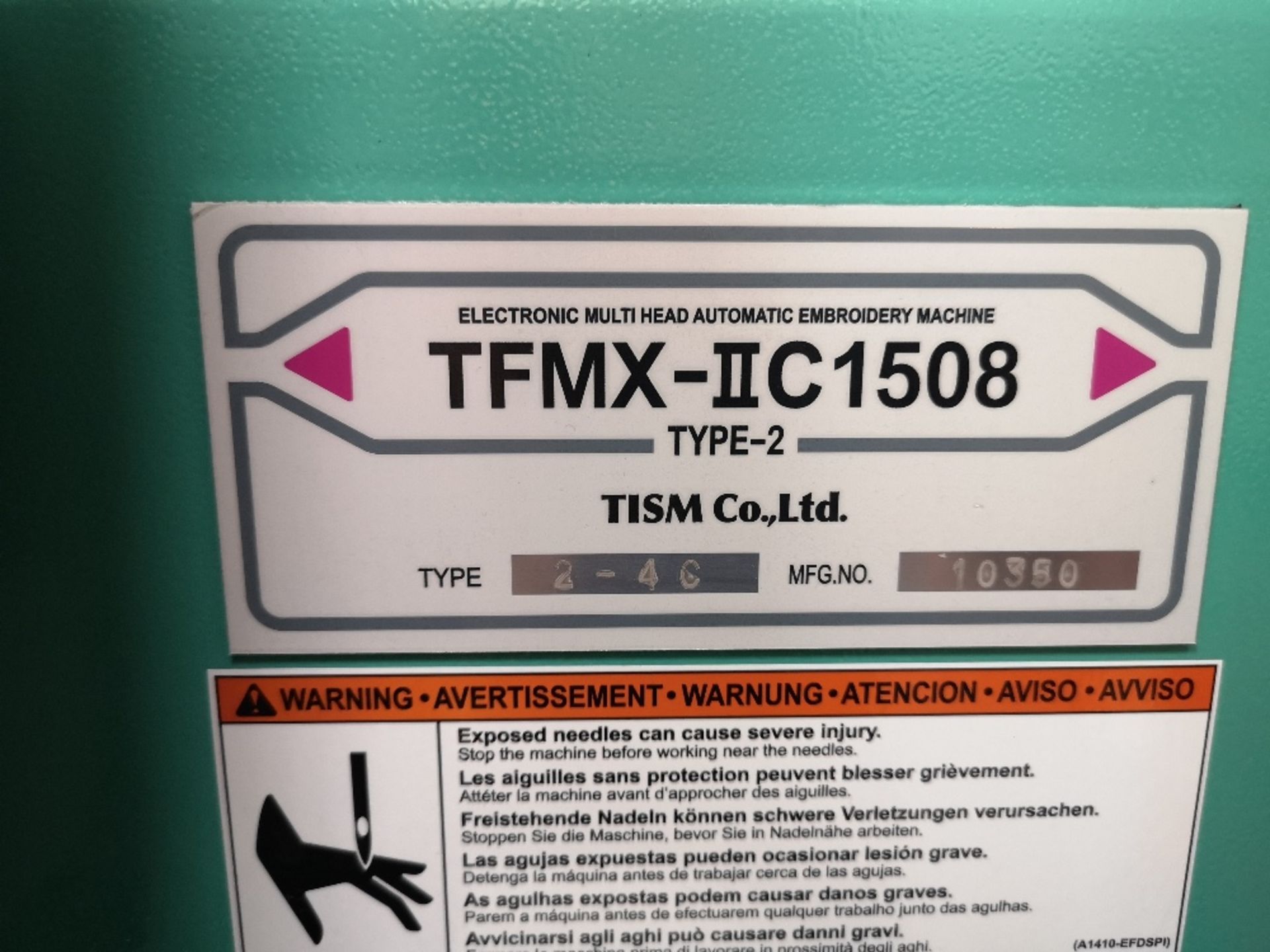 Tajima TFMX-II C1508 Electronic Multi Head Automatic Embroidery Machine (2019) - Image 7 of 8