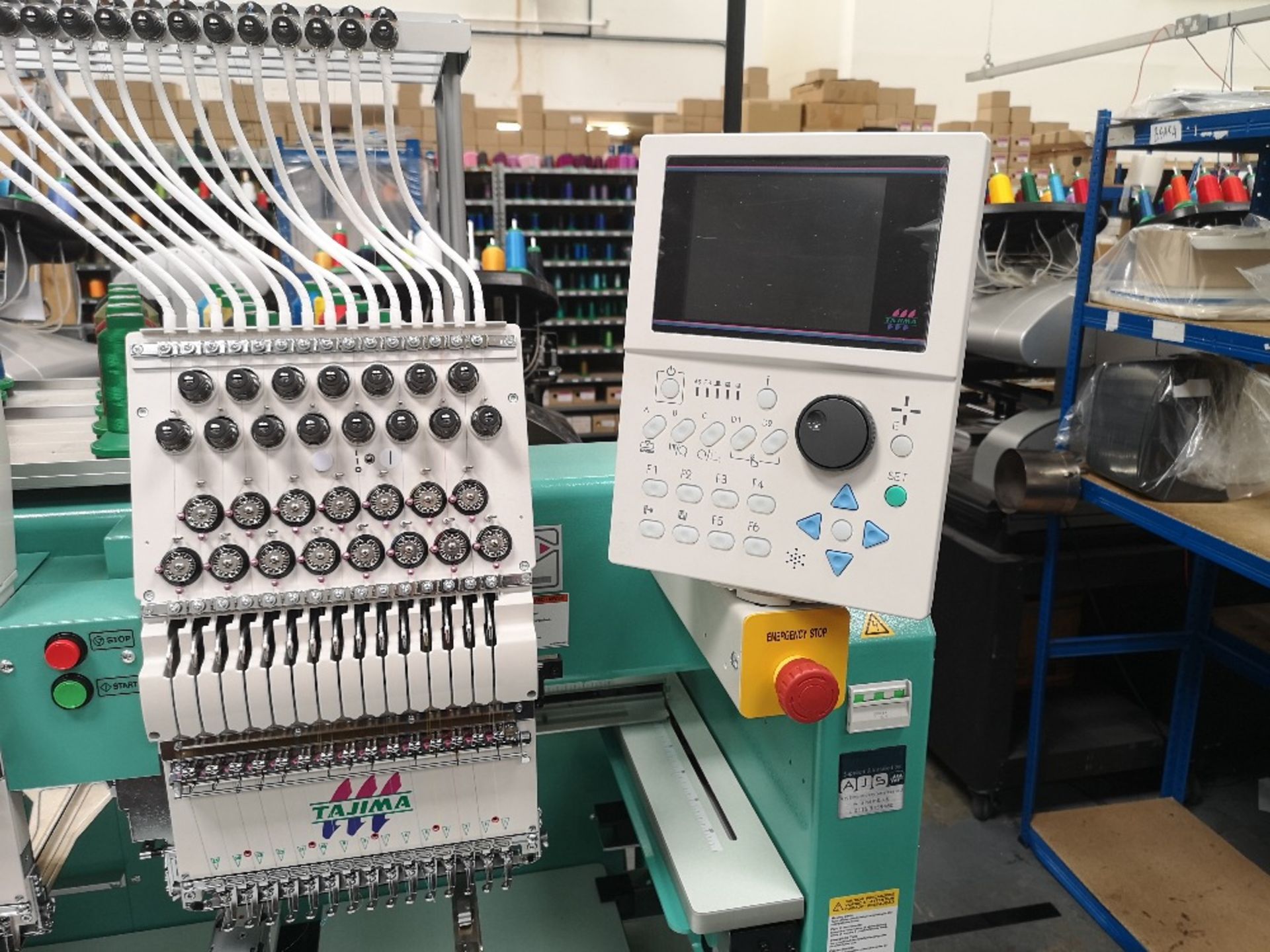 Tajima TFMX-II C1508 Electronic Multi Head Automatic Embroidery Machine (2019) - Image 6 of 8