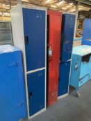 (3) 2 compartment personal equipment lockers