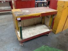 Steel framed mobile workbench