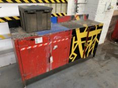 Fabricated Steel Workbench, Cupboards & Plastic Storage Box