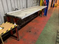 Steel framed workbench