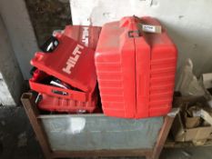 Pallet box containing 19 empty Hilti tool cases