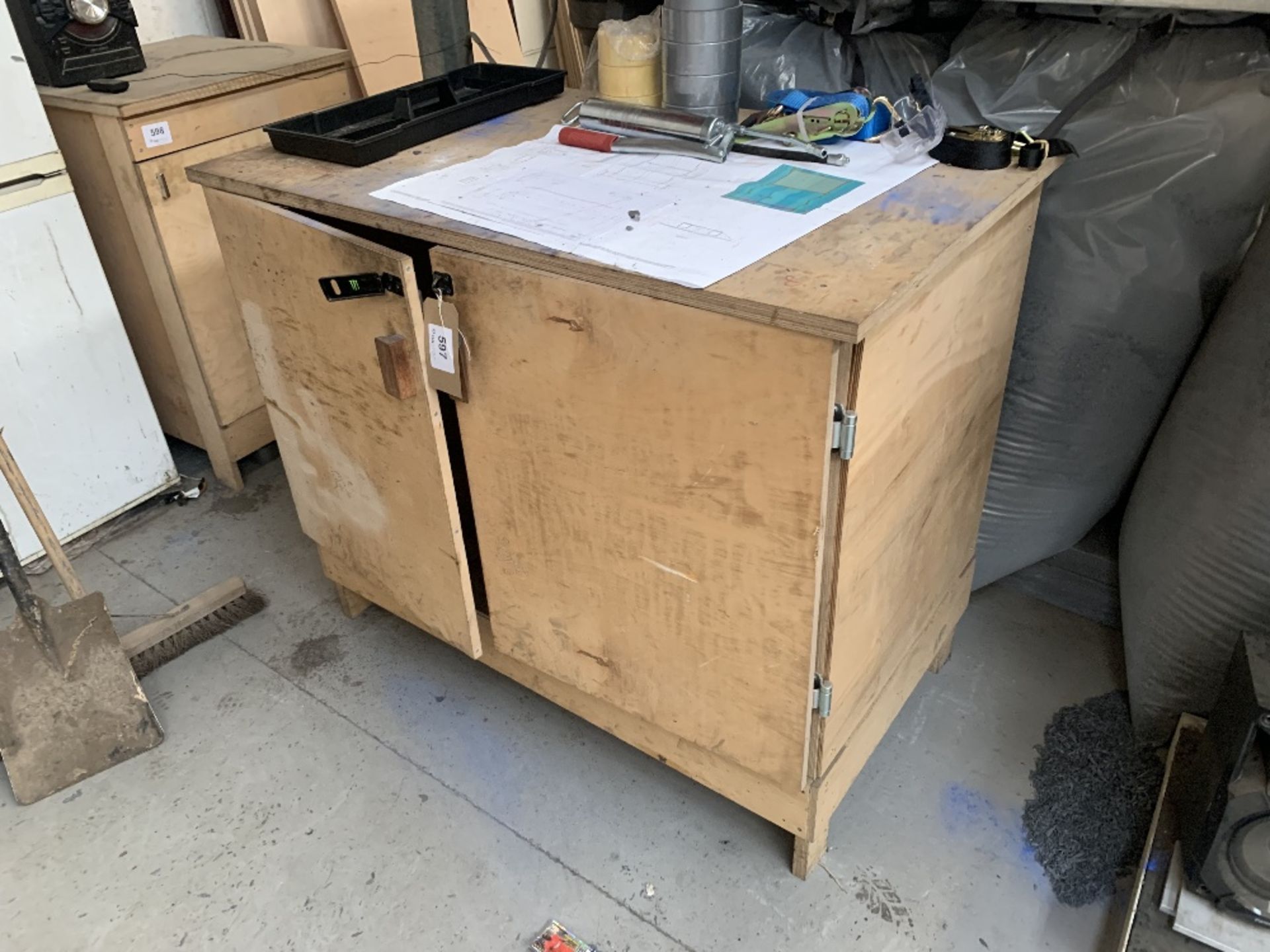 Bespoke Wooden storage cabinet with worktop