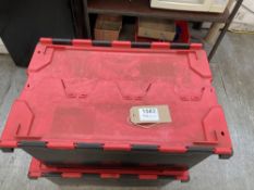 (2) Plastic storage boxes with contents