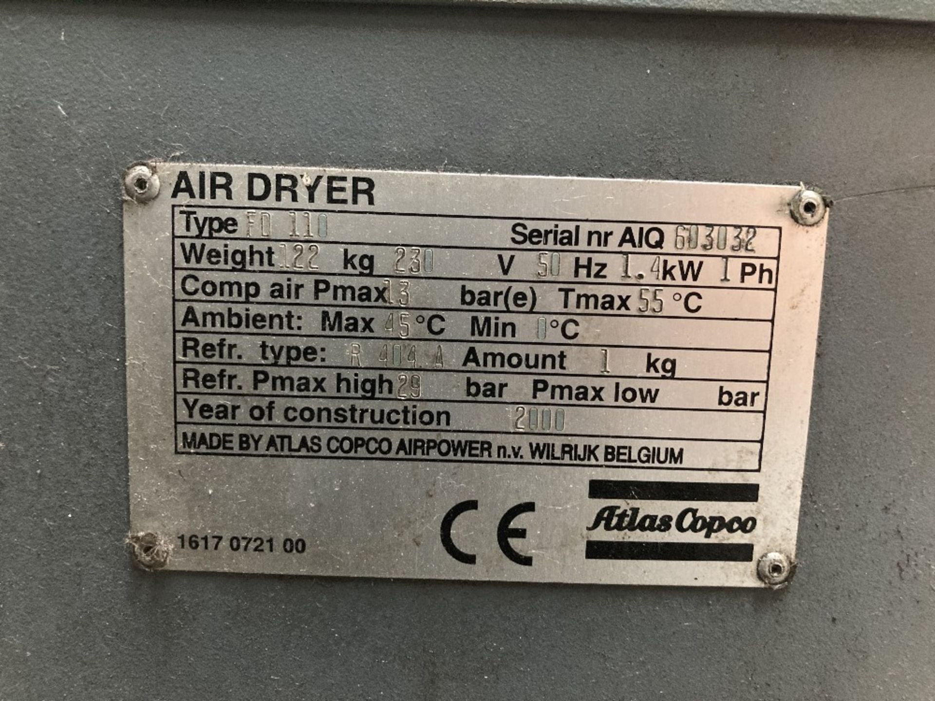 Atlas Copco Air Dryer FD110 - Image 2 of 3