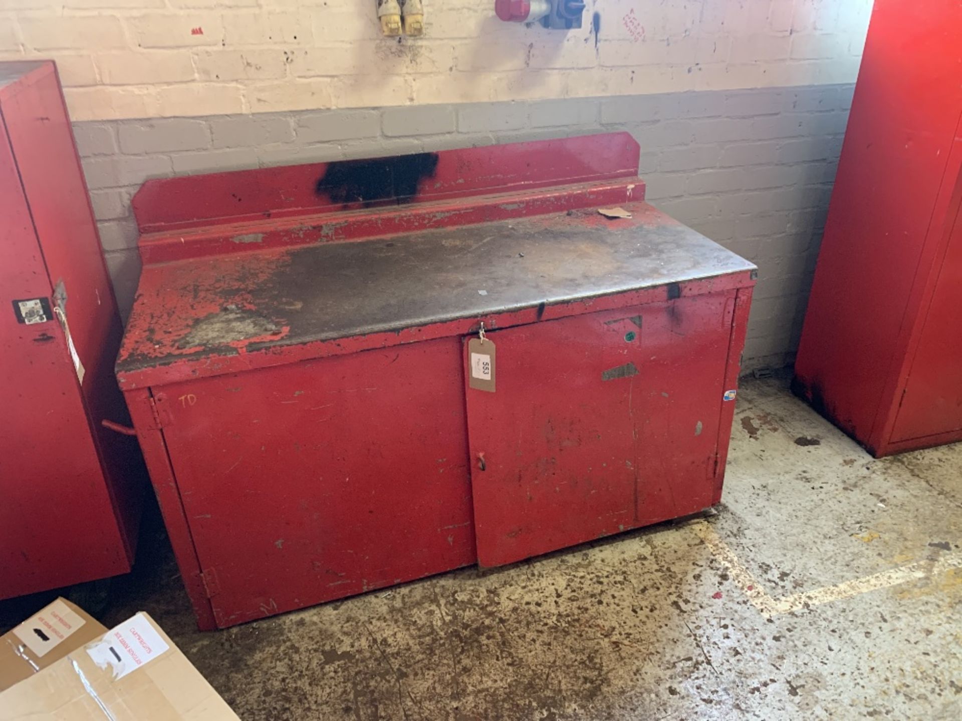 Steel workbench with undercounter storage