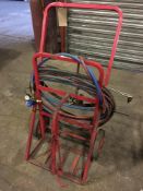 Oxyacetylene welding trolley c/w Hoses, Torch & Regulators