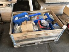 Assorted lot to include various nuts and bolts, emery cloth, threaded rod, hooks, cable ties etc