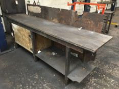 Wooden Workbench & Cabinet