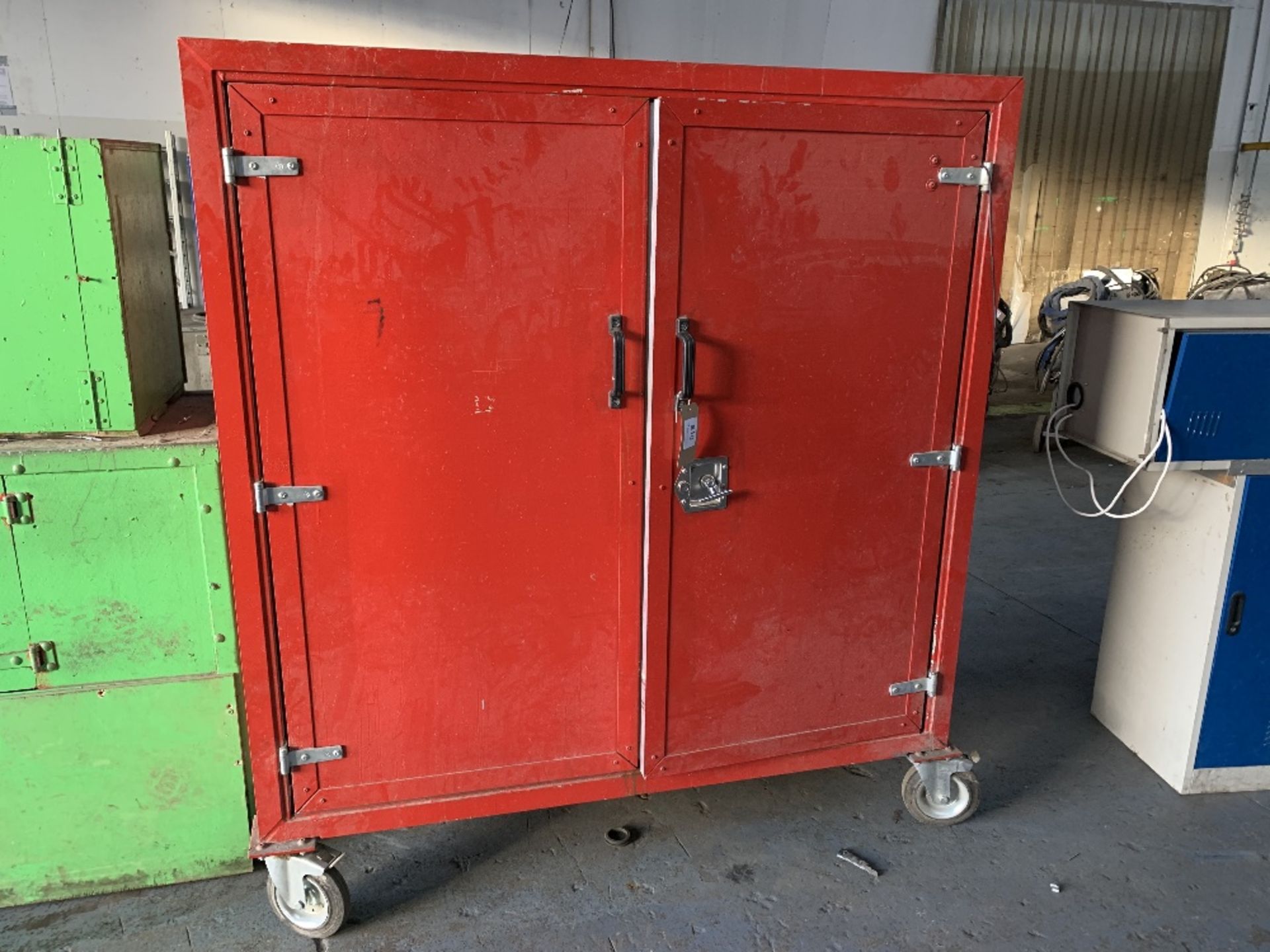 Steel Framed Mobile Storage Cabinet c/w Inbuilt Microwave