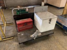 Mobile trolley with (2) Steel tool chests