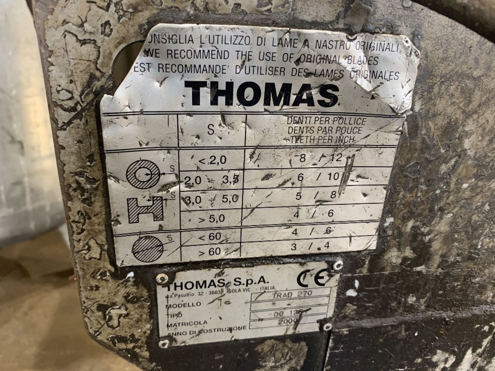 Thomas TRAD270 Horizontal Bandsaw - Image 4 of 4