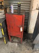 Red mobile steel tool cabinet