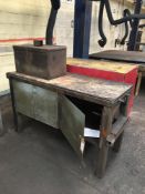 Steel Fabricated Workbench, Steel Box & Mobile Steel Framed Cabinet