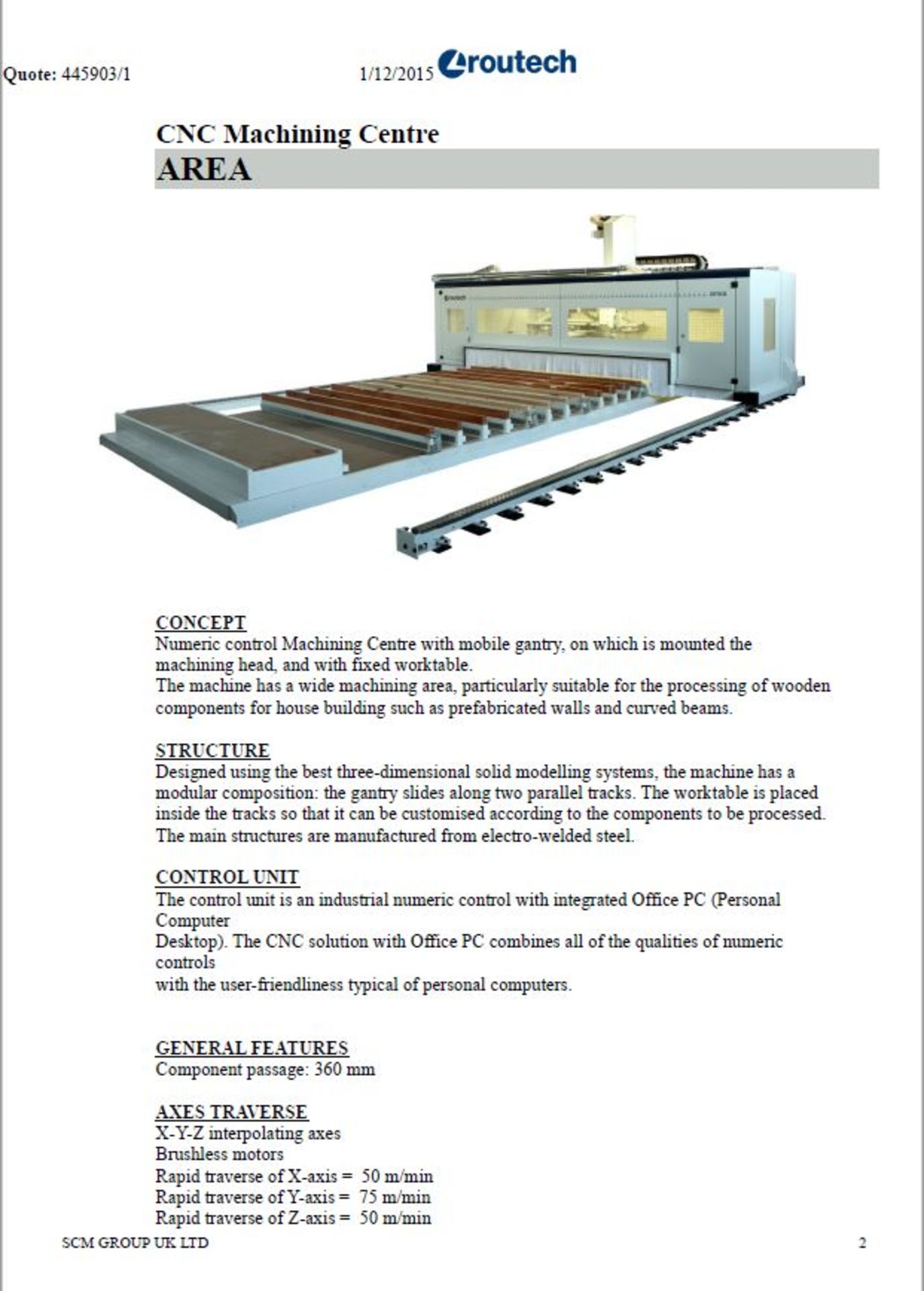 SCM AREA/00224 Routech CNC router - Image 26 of 29