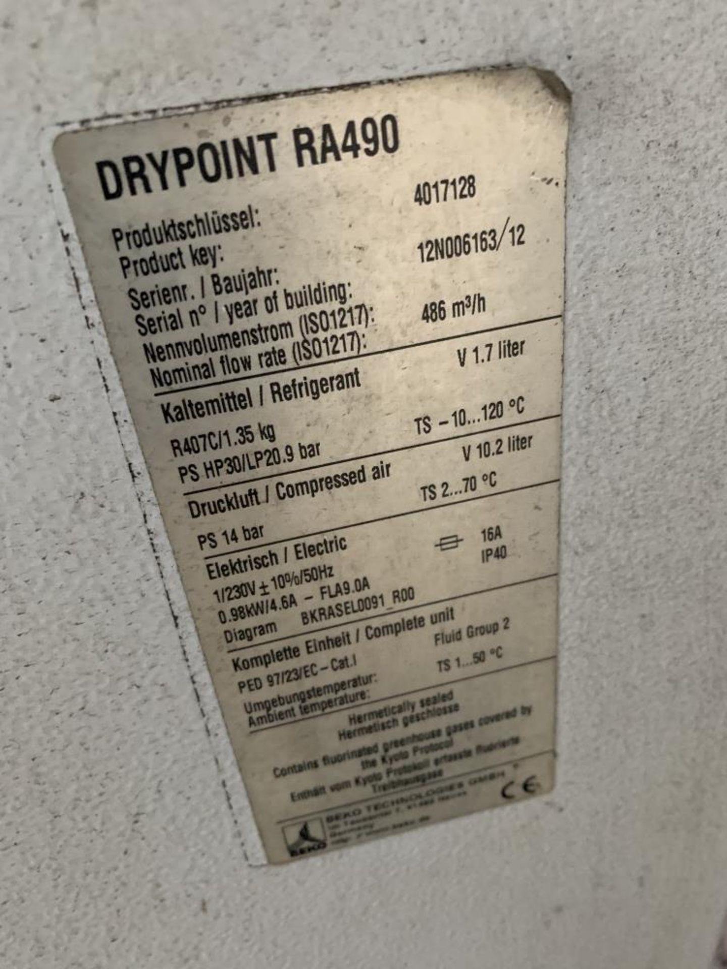 Drypoint RA490 Dryer - Image 2 of 3