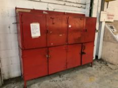 (2) Steel 4-door storage cabinets