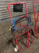 Oxyacetylene welding trolley c/w Hoses, Torch & Regulators