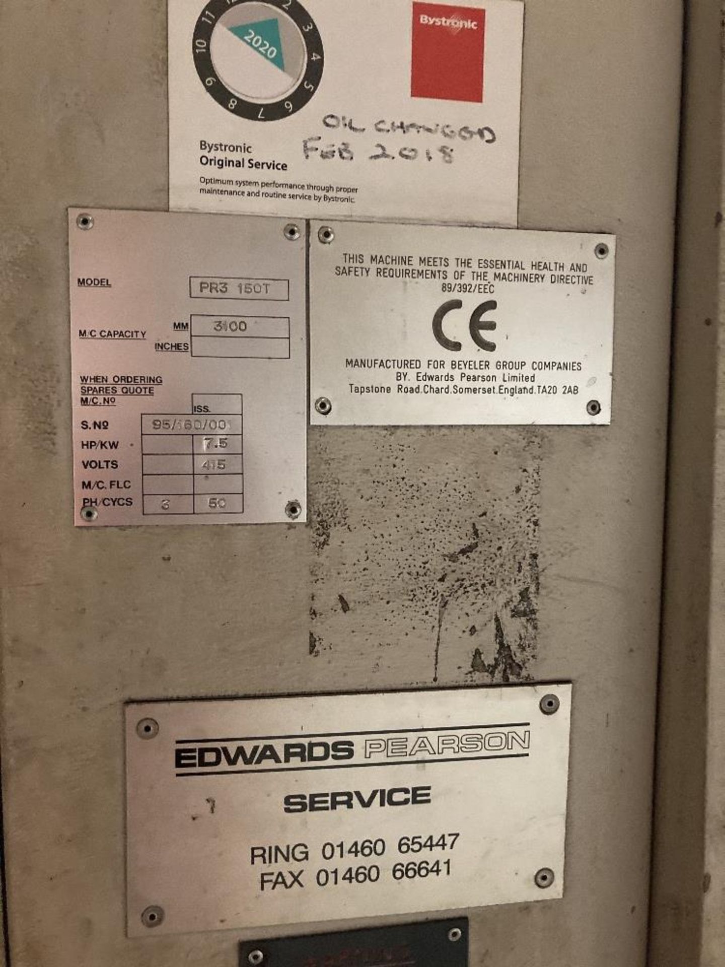 Edwards Pearson Model PR3-150T press brake - Image 5 of 8