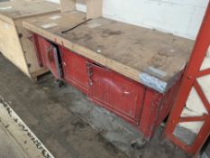 Steel 3-door storage cabinet with worktop