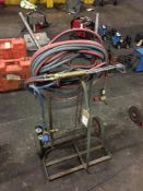 Oxyacetylene welding trolley c/w Hoses, Torch & Regulators