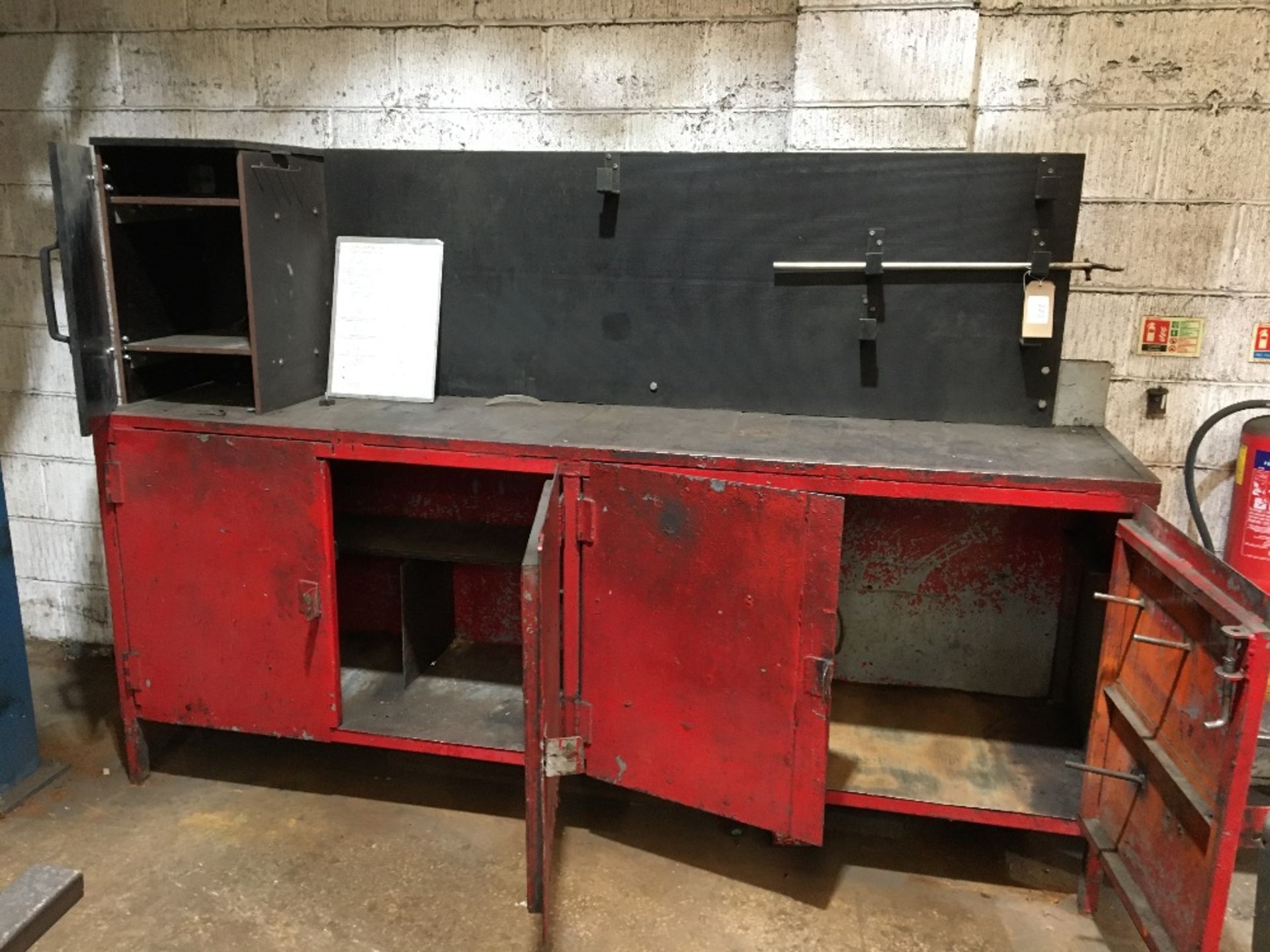 Steel Fabricated Workbench with Cupboards - Image 3 of 3