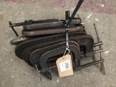 (9) G-Clamps Various Sizes