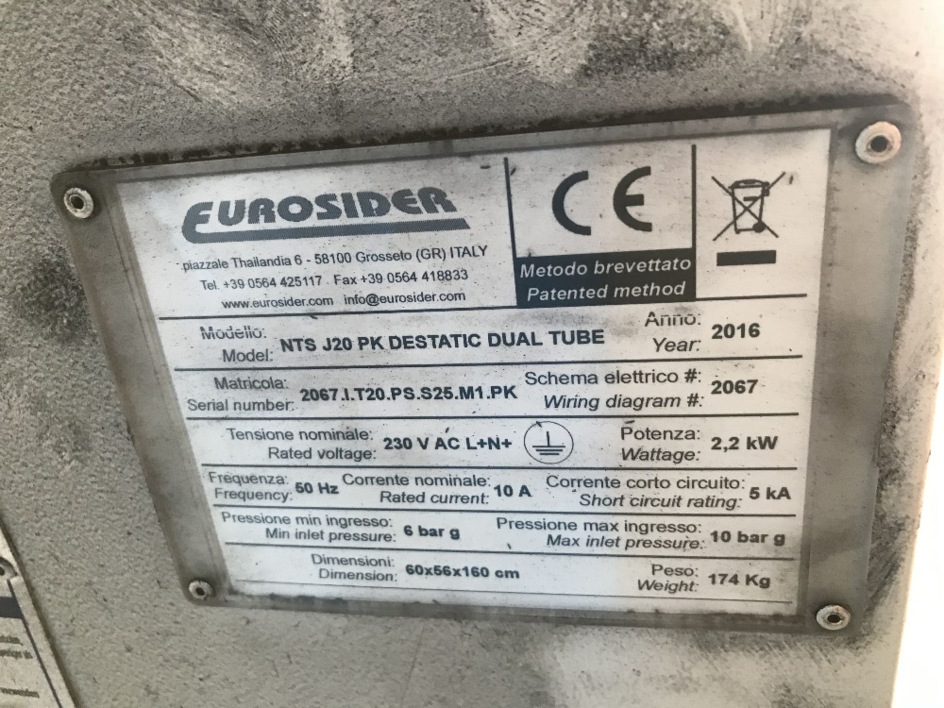 Eurosider NTS J20 PKEE STATIC DUAL TUBE NitroTherm Spraying unit - Image 4 of 5