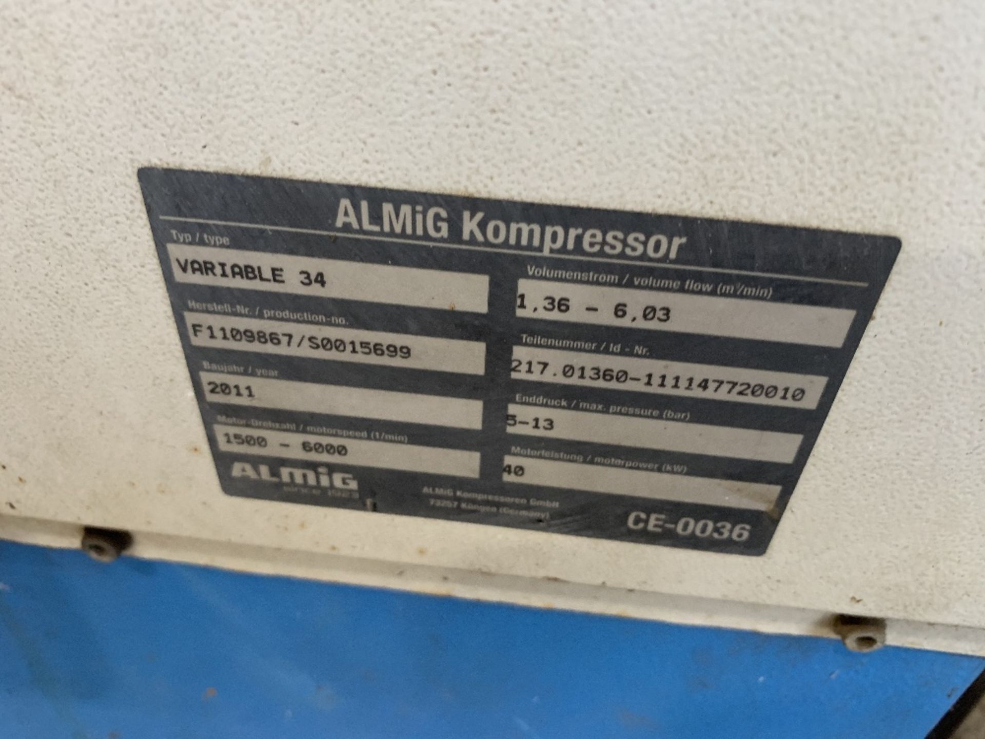 Airmatic Variable 34 rotary screw compressor - Image 3 of 4