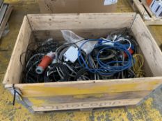Large Qty of Electrical Cables, Component, 3 & 5 Pin Sockets