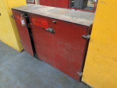 Steel 2 door storage cabinet with workbench topper