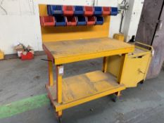 Steel Mobile Workbench Complete with Linbin Storage