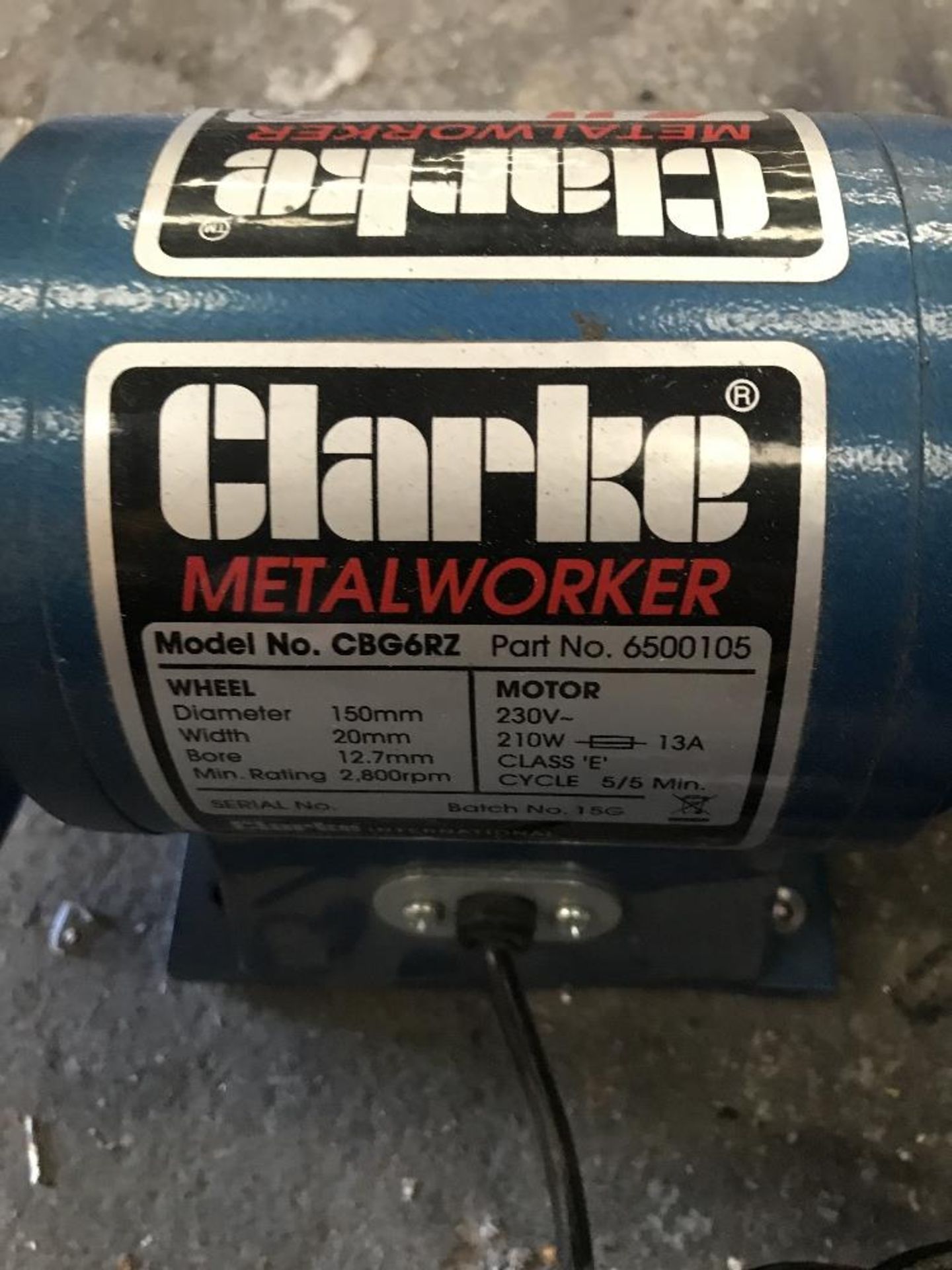 Clarke Metalworker CBG6RZ 150mm(6") Bench Grinder 240V - Image 4 of 4