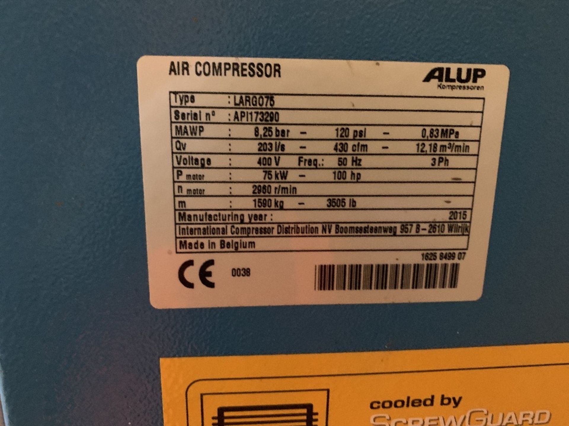 Alup Largo 75-8 compressor c/w dryer - Image 4 of 5
