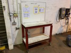 Steel framed mobile workbench