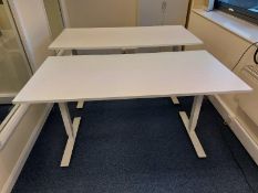 (2) Rectangular laminated / steel base office desks