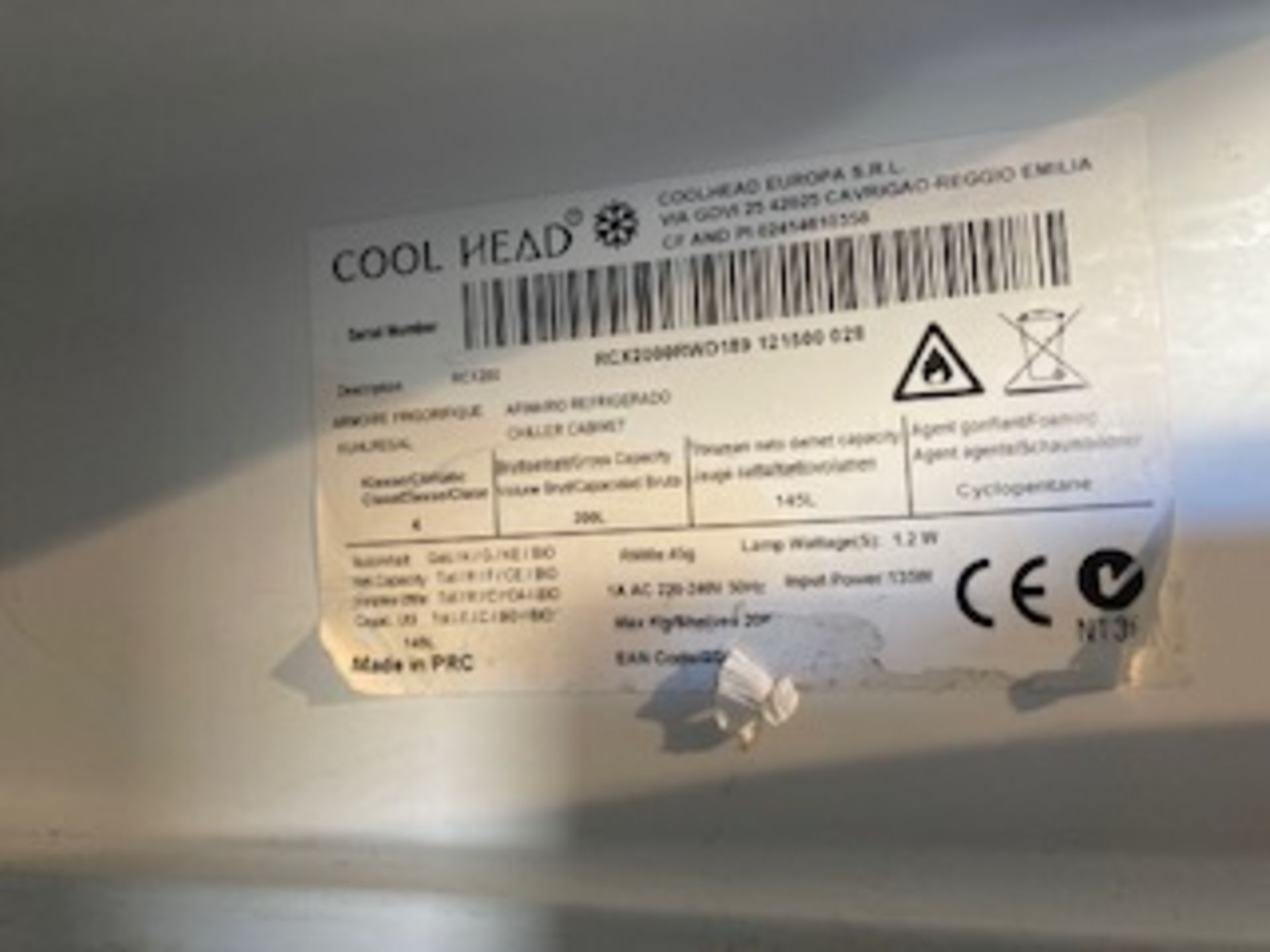 Cool Head RCX200 Single Door Under Counter Stainless Steel 170 Ltr Fridge - Image 4 of 4