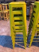 (6) Lime Green Steel Stools