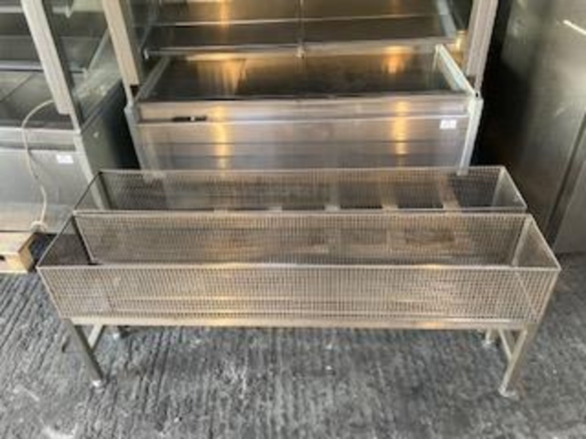 (2) Stainless Steel Display Baskets on StandsApproximate Width: 1,500mm