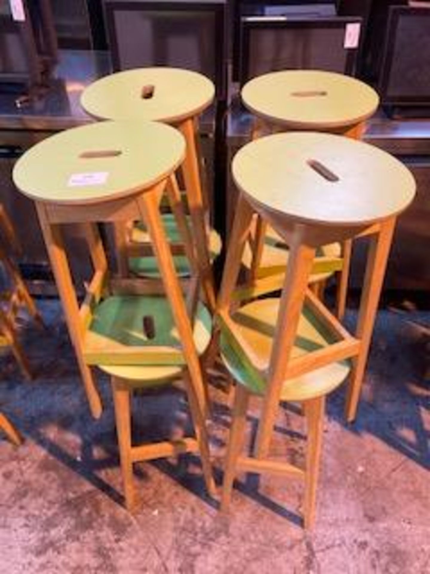 (8) Lime Green / Maple Stools