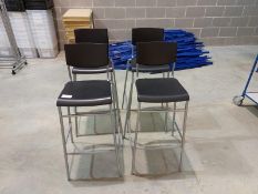 (4) Plastic / steel frame bar stools