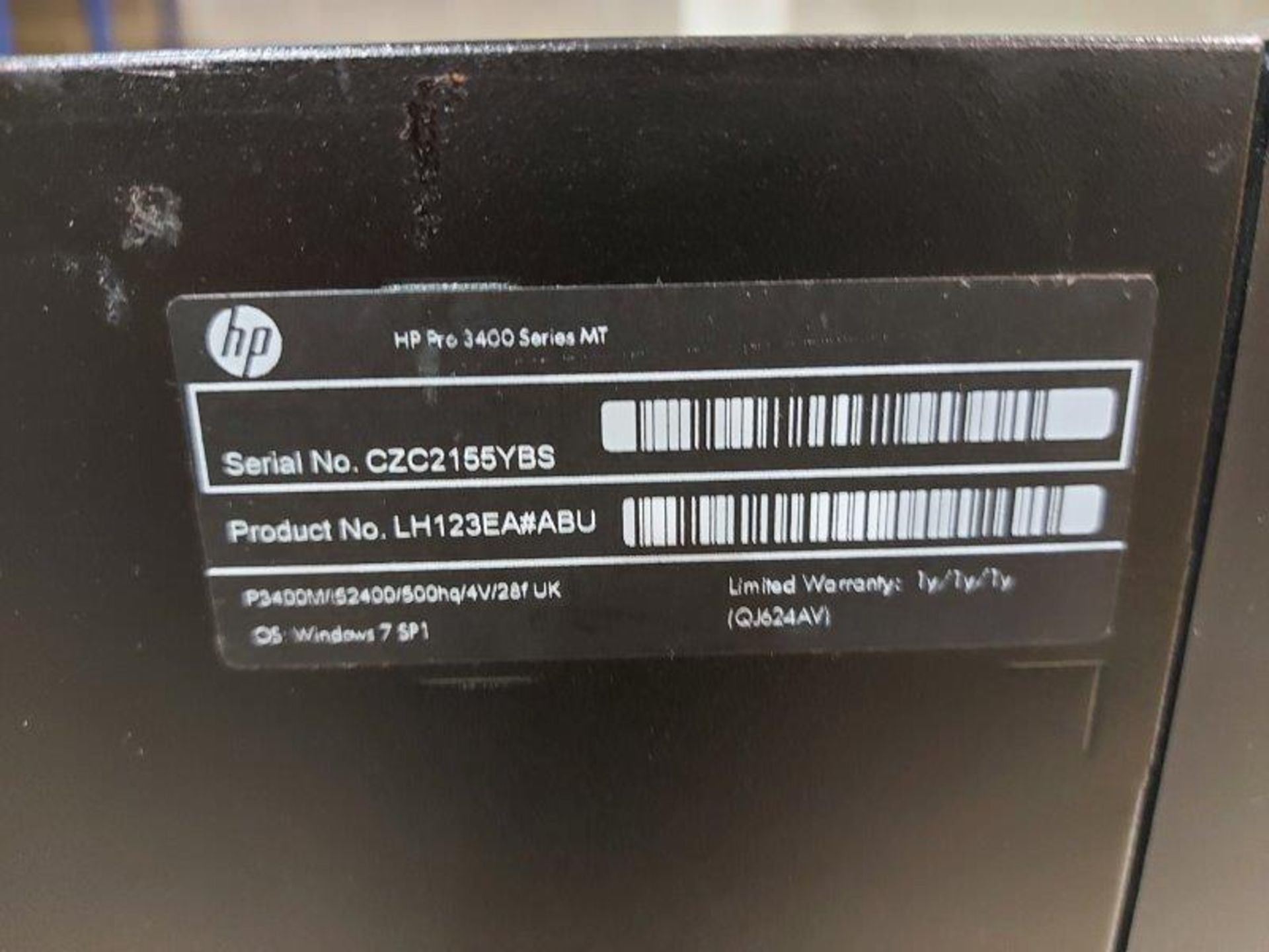 (3) HP Pro 3400 Series MT personal computers - Image 3 of 4